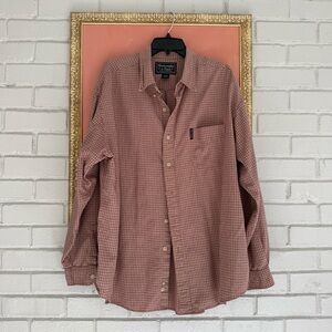 Vintage 90s Men’s Abercrombie and Fitch Red White Button Down 100% Cotton